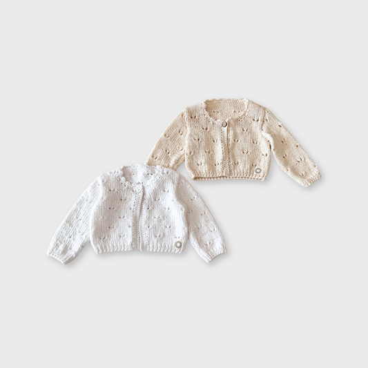 Pointelle Cardigan - White