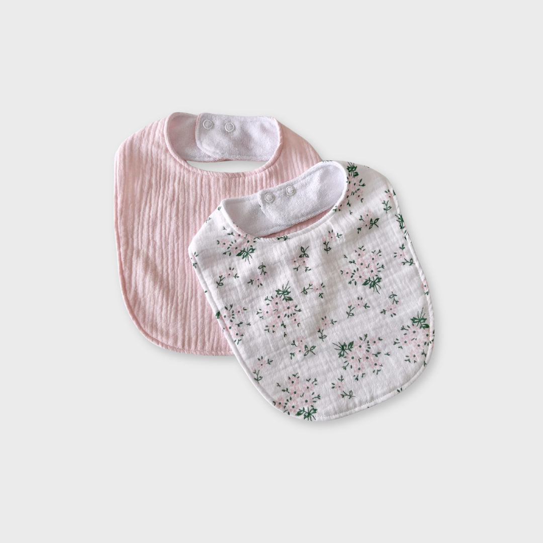 Baby Bibs - Pack of 2 -Blush Blossom