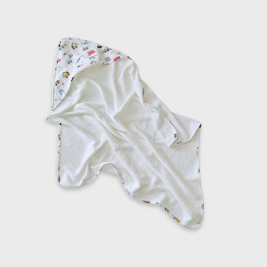 Hooded Towel - Transport Doodle