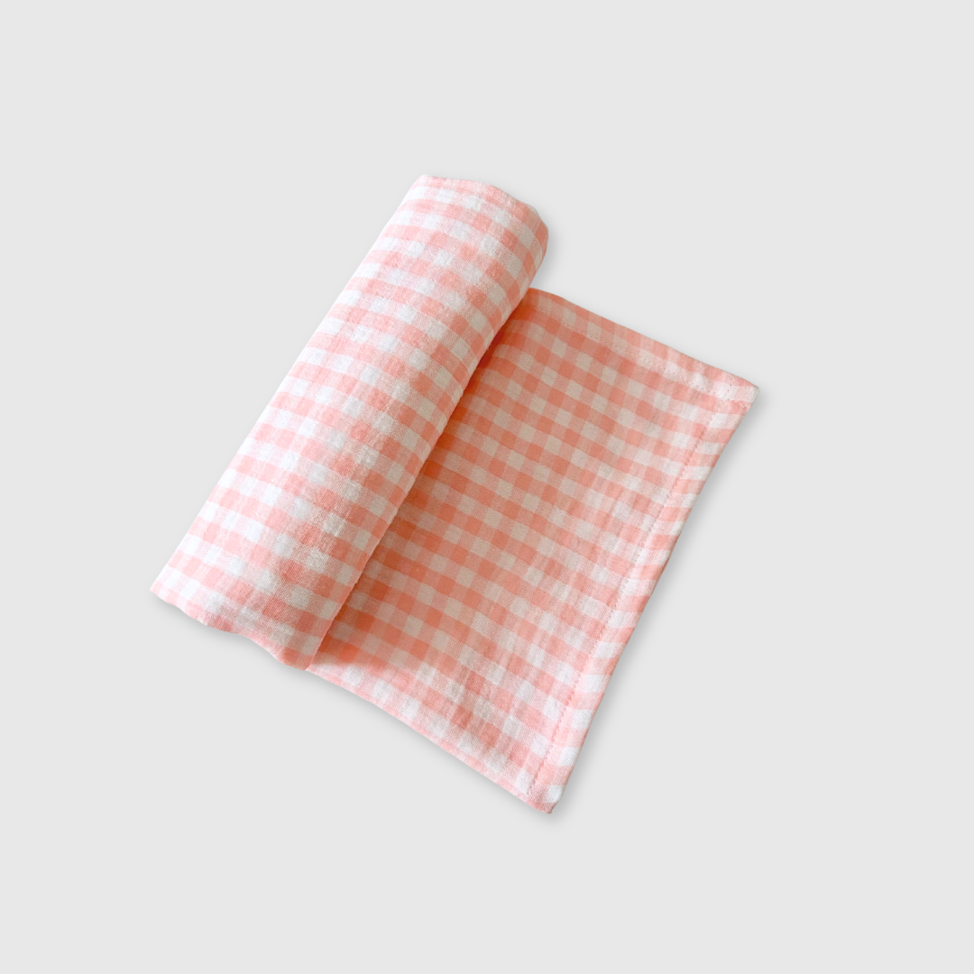 Muslin Blanket - Petal Pink Gingham
