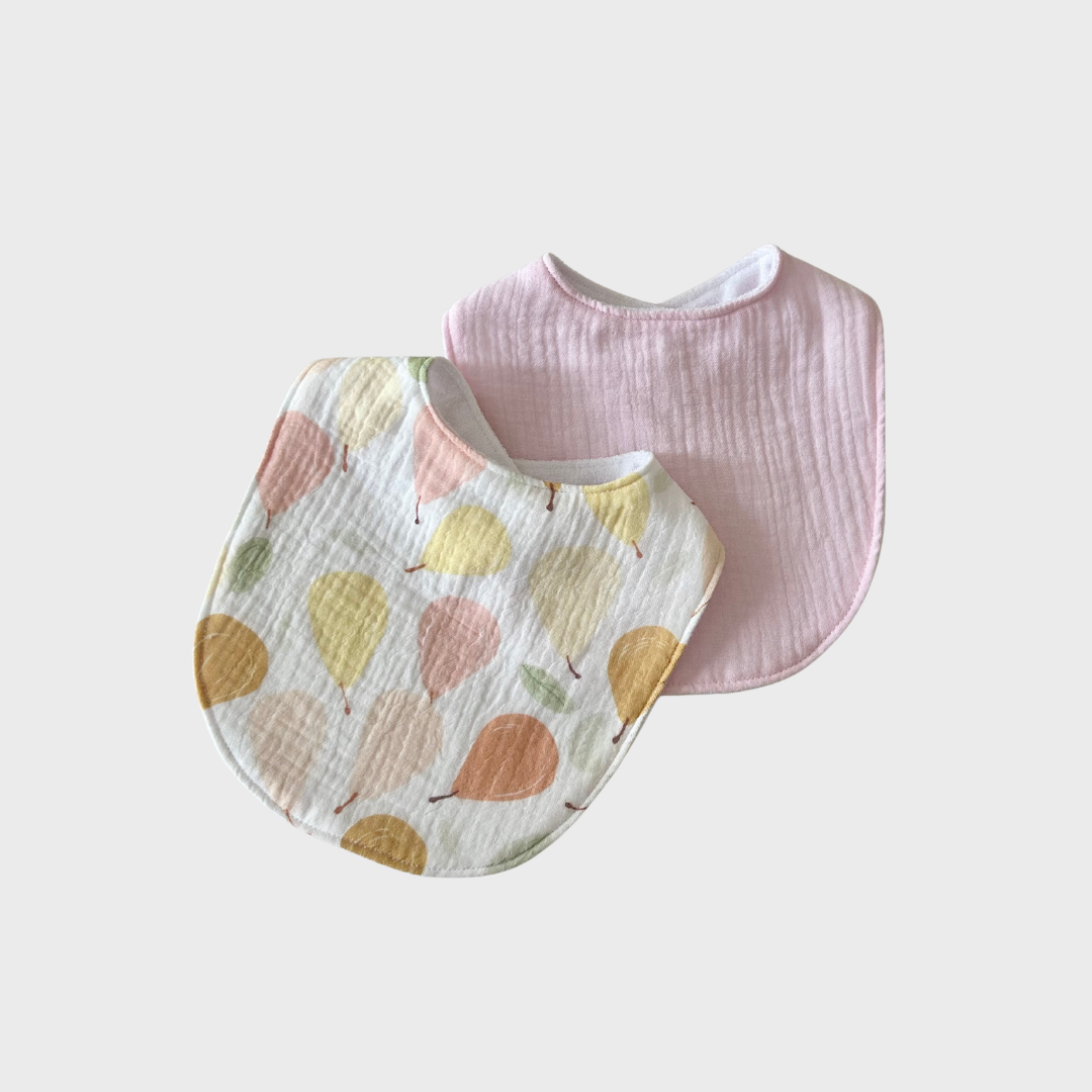 Baby Bibs - Pack of 2 - Pink Pears