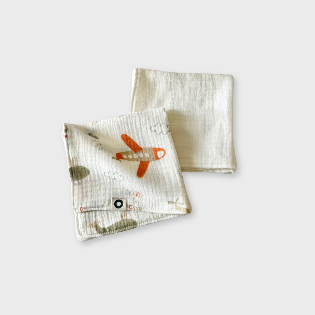 Muslin Washcloths - Pack of 2 - Born to fly