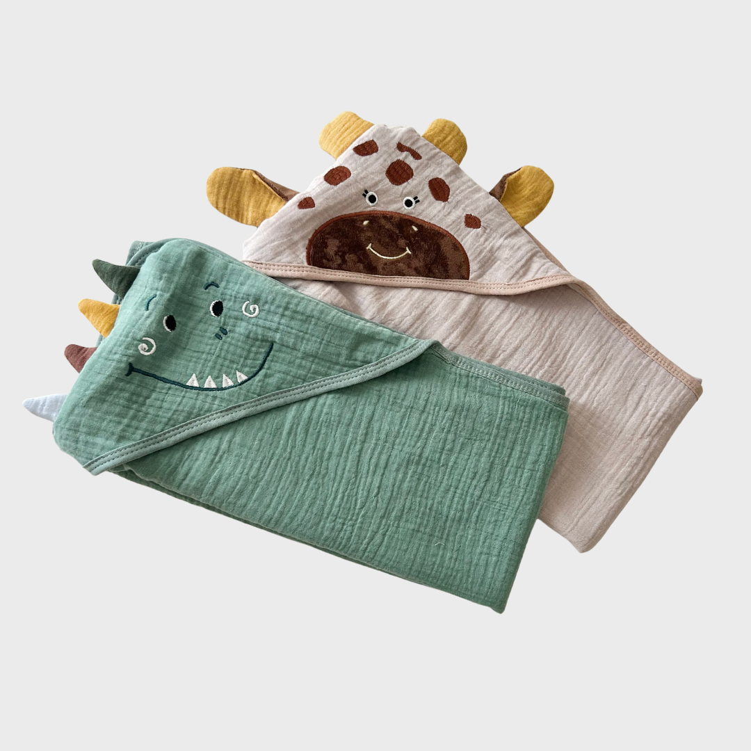 Muslin Hooded Bath Towel - Giraffe