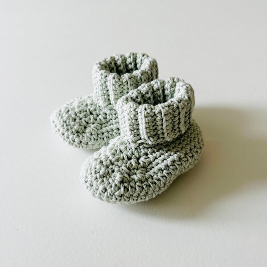 Ribbed Bootees - Stone-grey