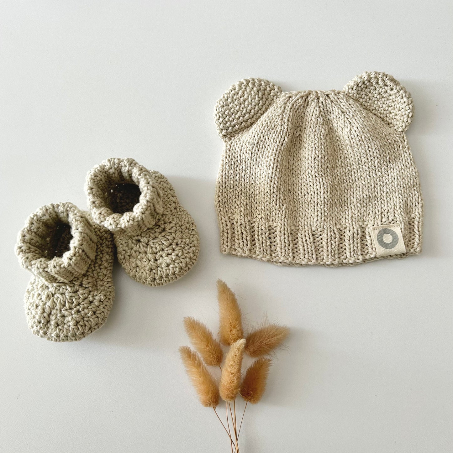 Baby Bear Beanie + Bootees - Oatmeal