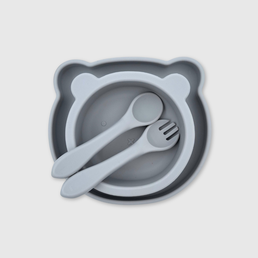 Silicone Feeding Set - Grey