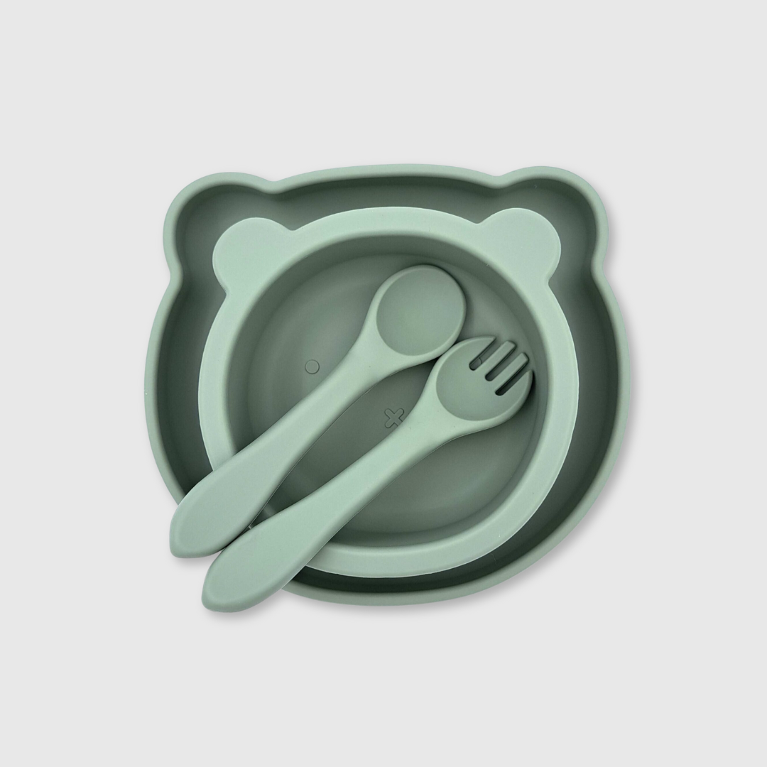 Silicone Feeding Set - Olive