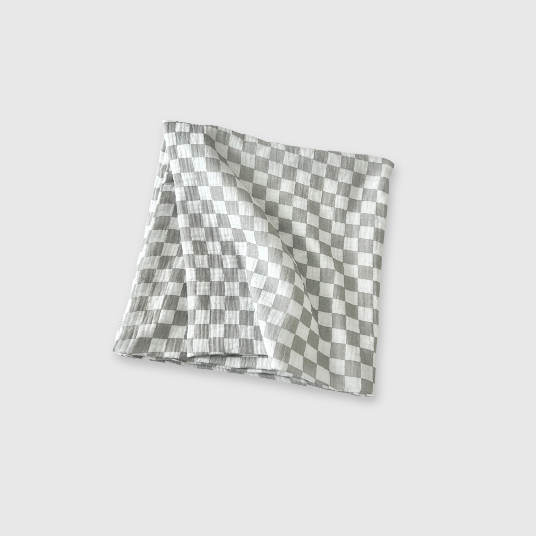 Muslin Blanket - Grey Check