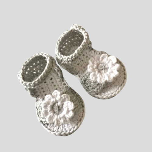 Daisy Sandals - White & Grey