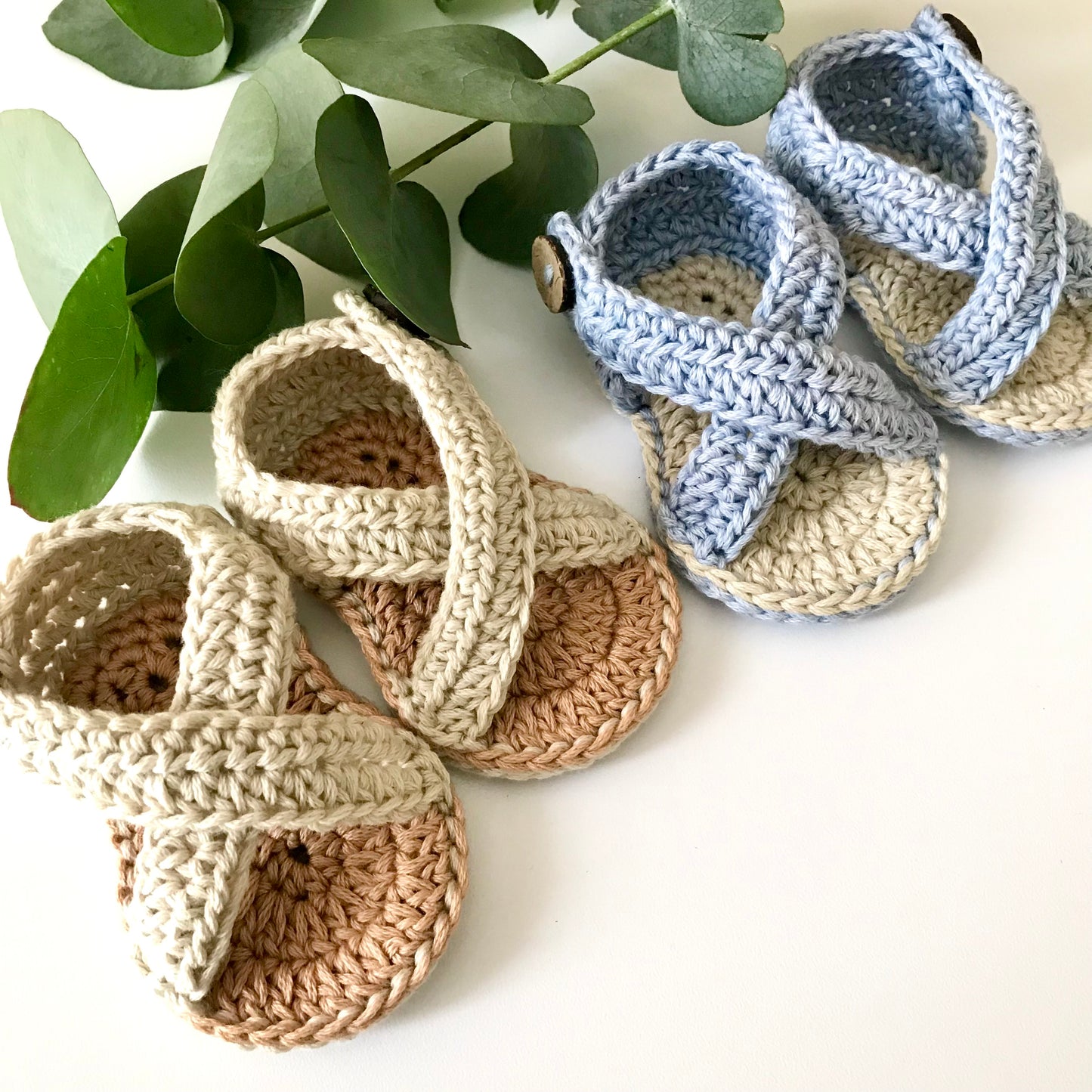 Cross-over Sandals - Pale Blue