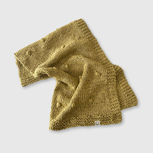 Bobble Blanket - Pale Mustard
