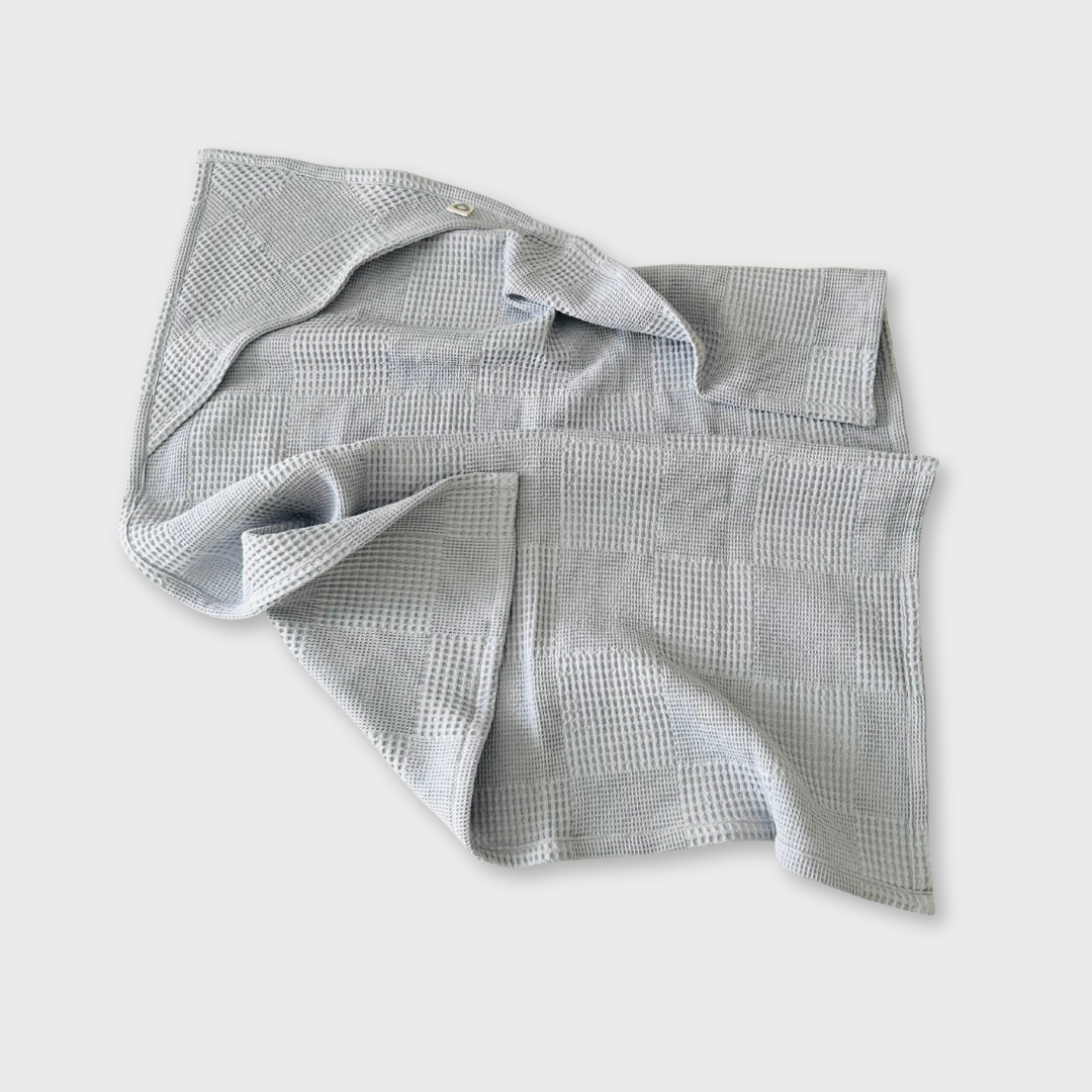 Waffle Weave Hooded Towel - Grey