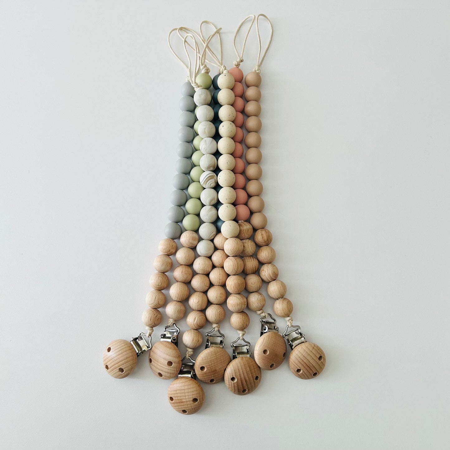 Teething Pacifier Clip - Silicone & Wood