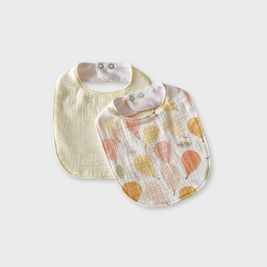 Baby Bibs - Pack of 2 - Yellow Pears