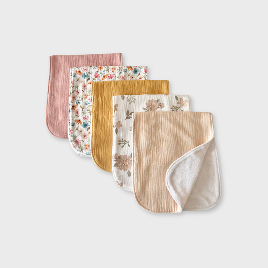 Burp Cloths - Pack of 5 - Floral