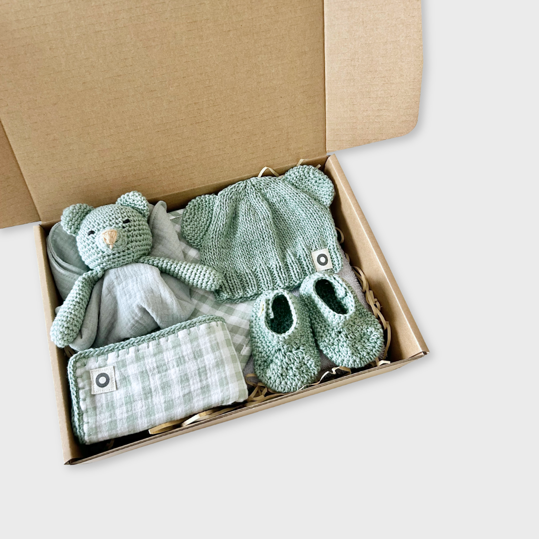 Cuddle Bear Gift Box - Pale Olive