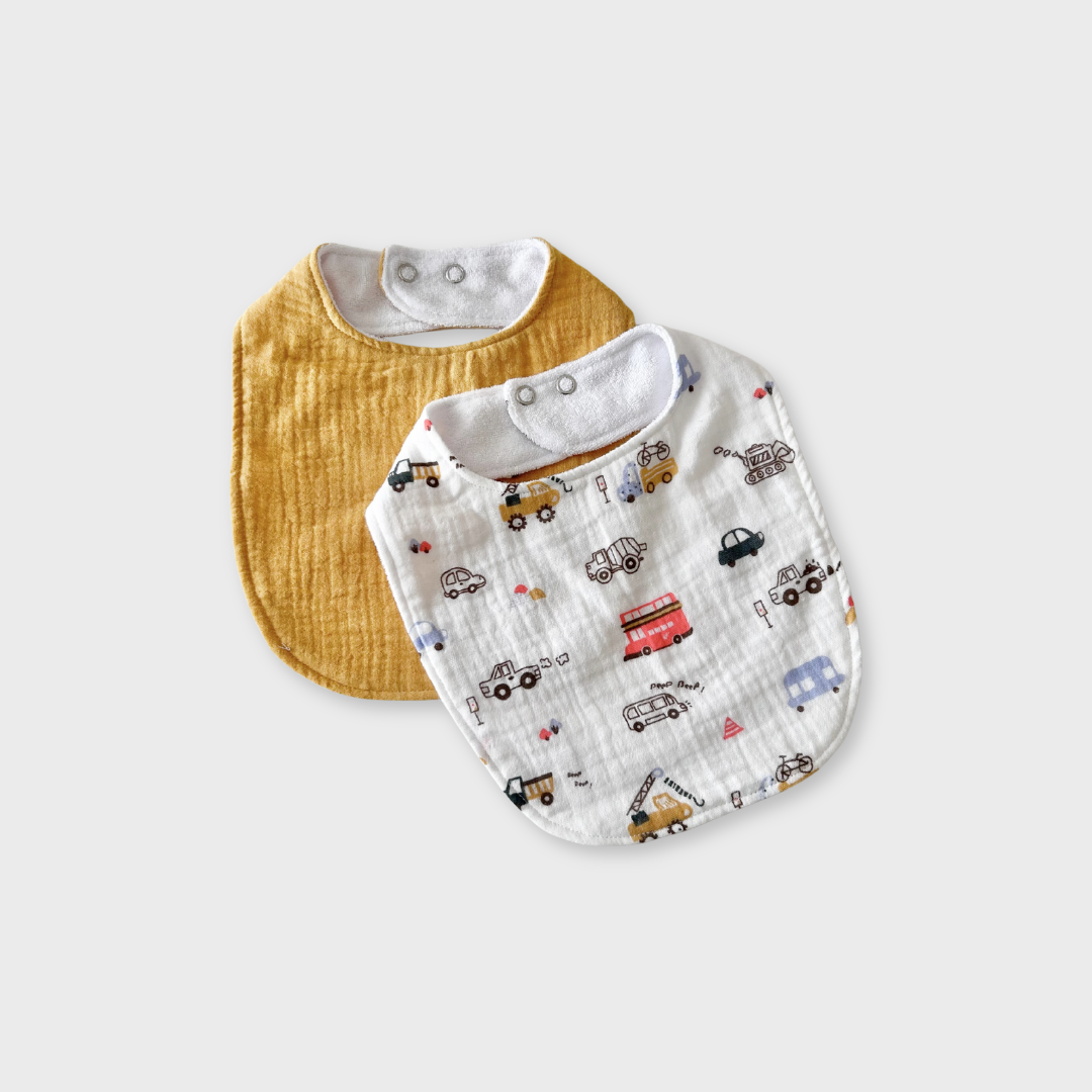 Baby Bibs - Pack of 2 - Transport Doodle