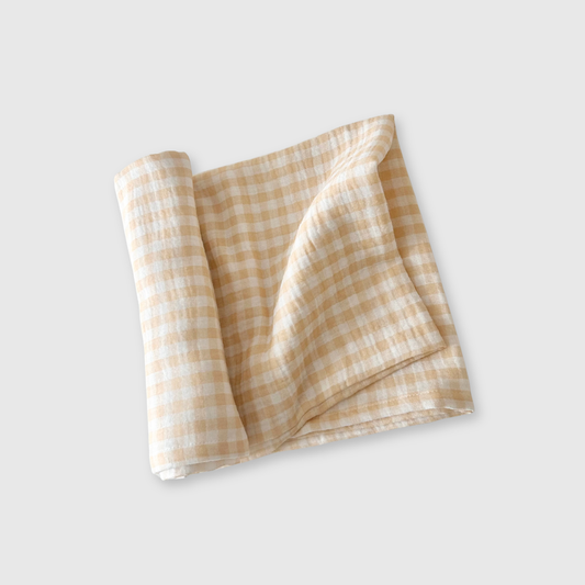 Muslin Blanket - Biscuit Gingham