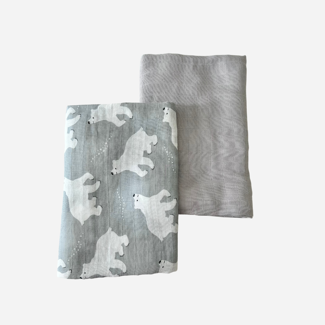 Bamboo Muslin Blankets - Pack of 2 - Bears