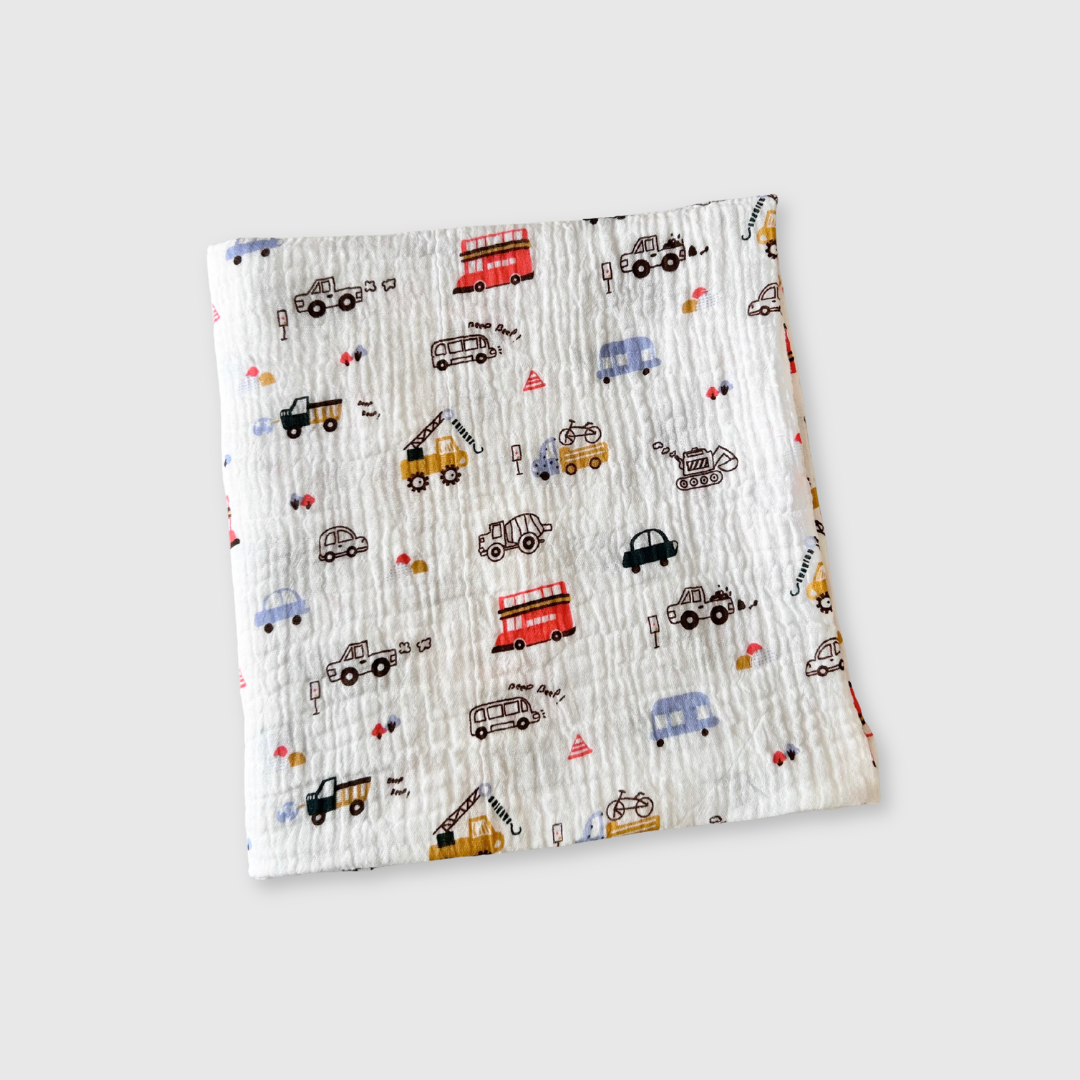 Muslin Blanket - Transport Doodle