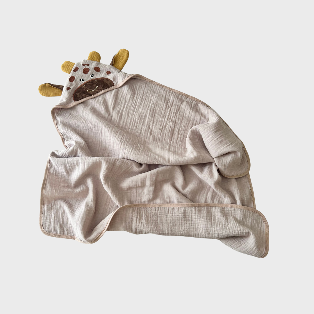 Muslin Hooded Bath Towel - Giraffe