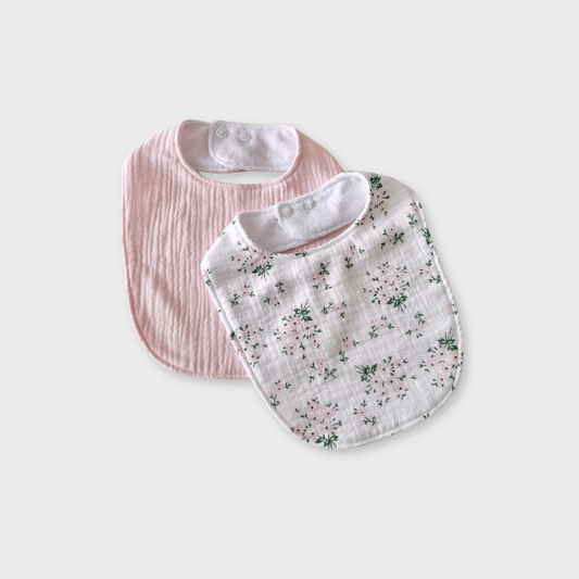 Baby Bibs - Pack of 2 -Blush Blossom