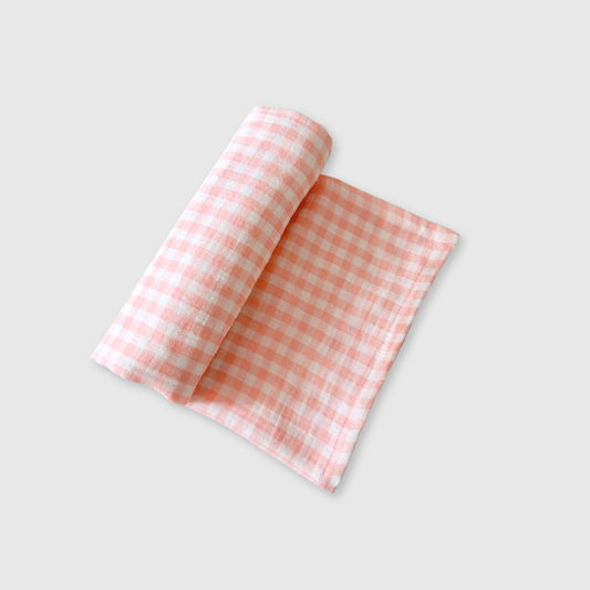 Muslin Blanket - Petal Pink Gingham