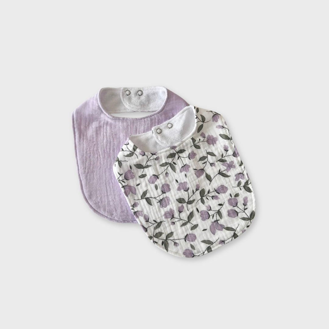 Baby Bibs - Pack of 2 - Lilac Meadow