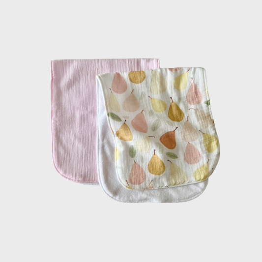 Burp Cloths - Pack of 2 - Pink Pears