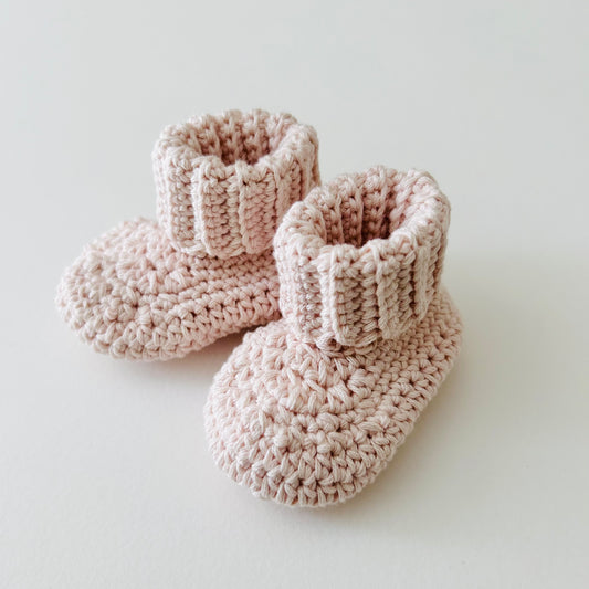 Ribbed Bootees - Blush