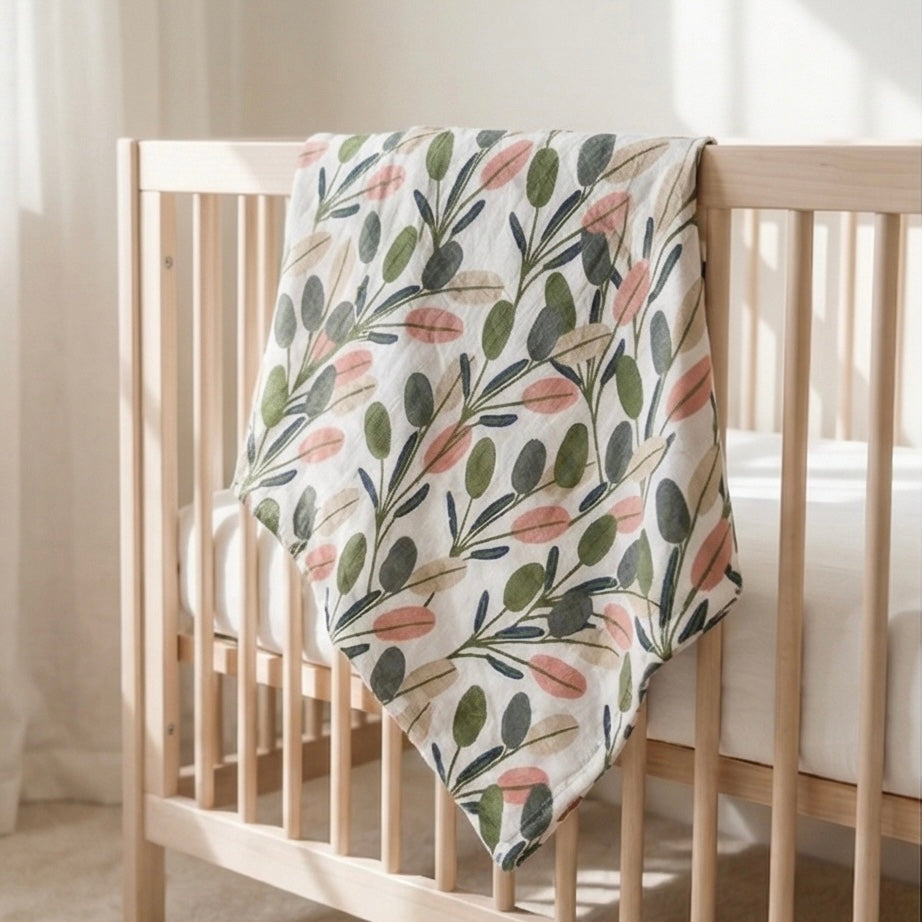 Muslin Blanket - Peach Floral