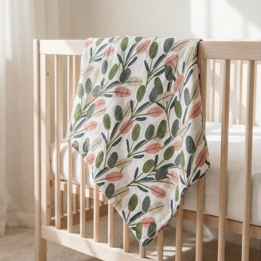 Muslin Blanket - Peach Floral