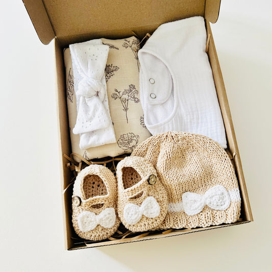 Bow Gift Box - Biscuit