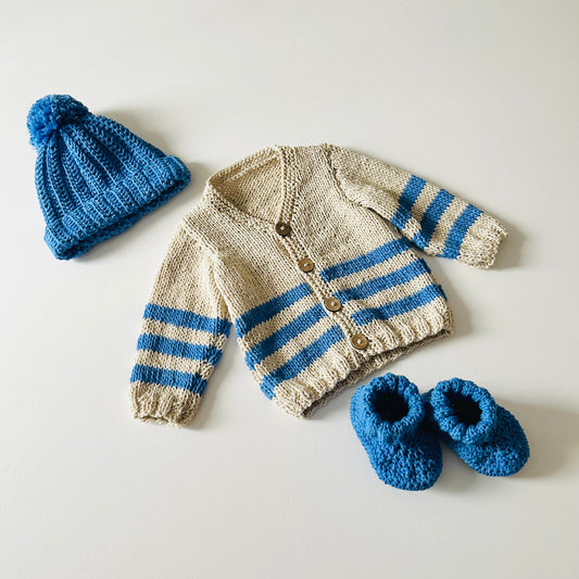 Oatmeal & Cobalt Gift Set - 0-3 months