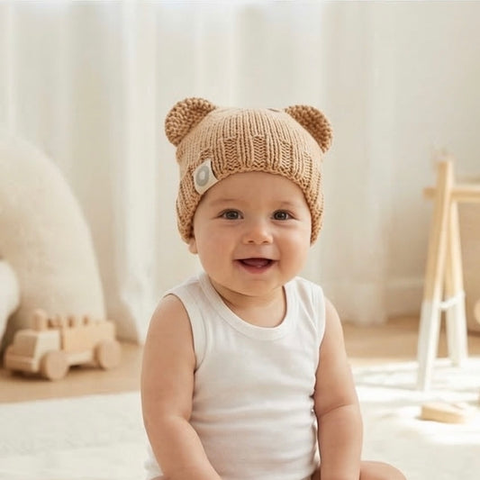 Baby Bear Beanie - Camel