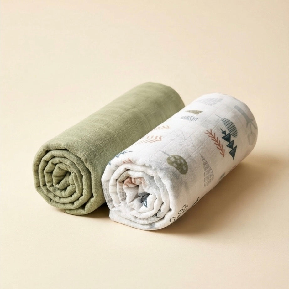 Bamboo Muslin Blankets - Pack of 2 - Forest