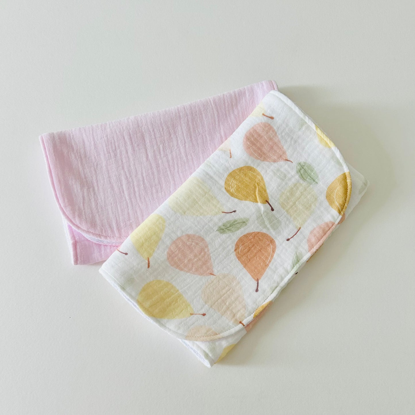 Burp Cloths - Pack of 2 - Pink Pears