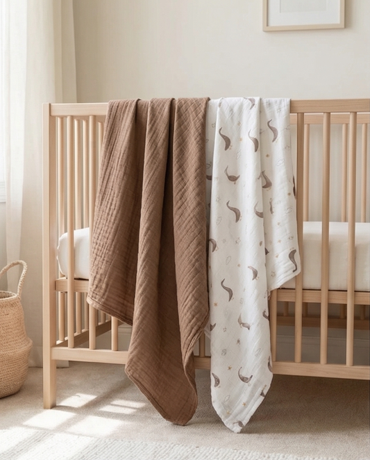Bamboo Muslin Blankets - Pack of 2 - Taupe Goose