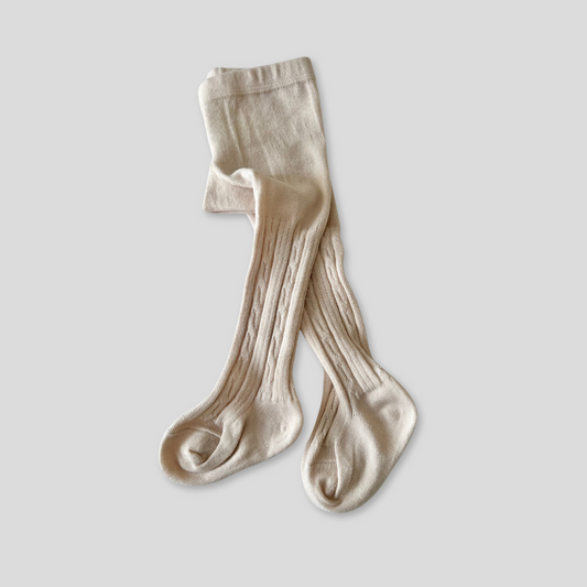 Cable Tights - Beige