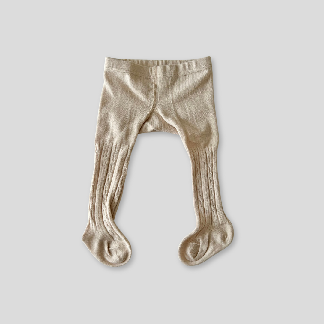 Cable Tights - Beige