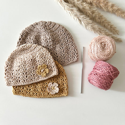 Crochet Kit - Flower Beanie