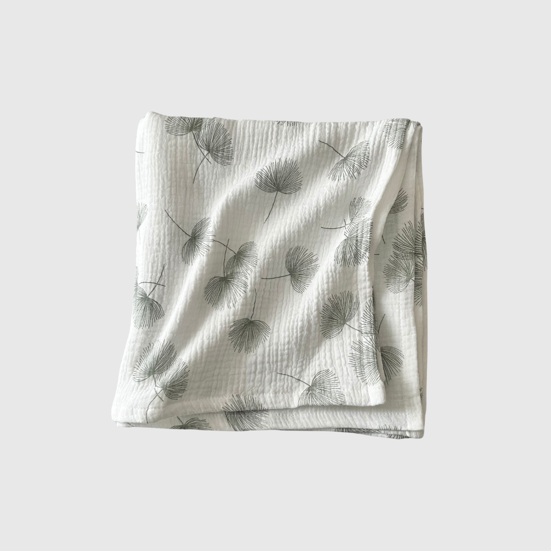 Muslin Blanket - Pale Olive Dandelion