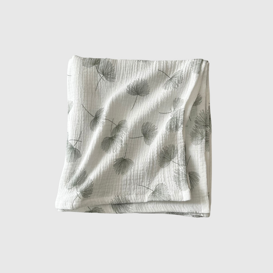 Muslin Blanket - Pale Olive Dandelion