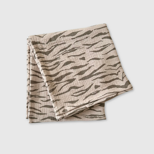Muslin Blanket - Taupe Stripe