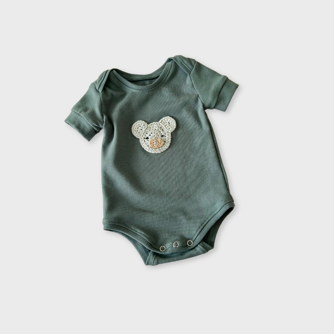 Baby Bear Bodysuit - Sage (0-3 months)