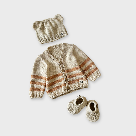 Bear Gift Set - Oatmeal & Ochre - 3-6 months