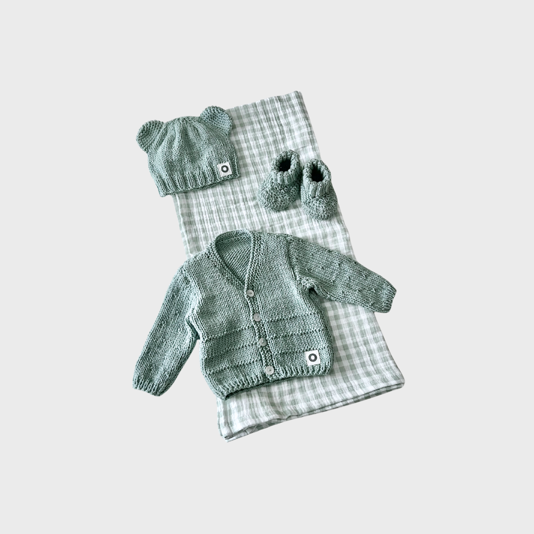 Gingham Gift Box - Pale Olive