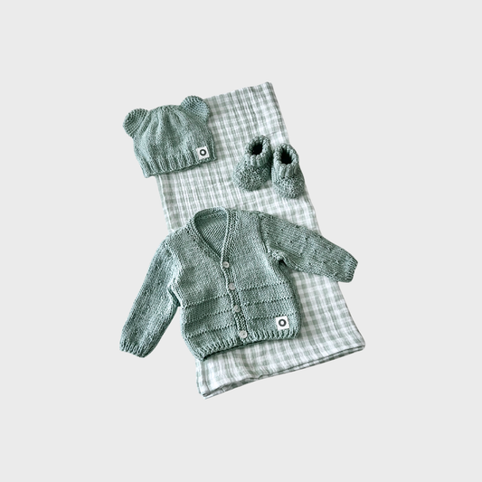 Gingham Gift Box - Pale Olive