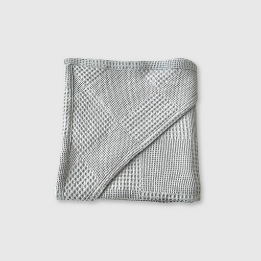 Waffle Weave Hooded Towel - Grey