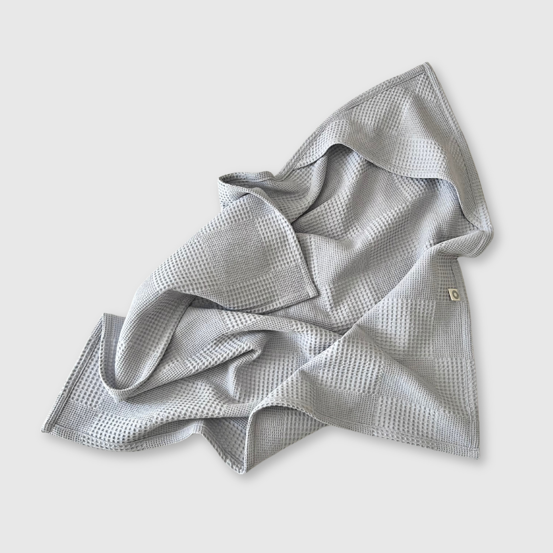 Waffle Weave Hooded Towel - Grey
